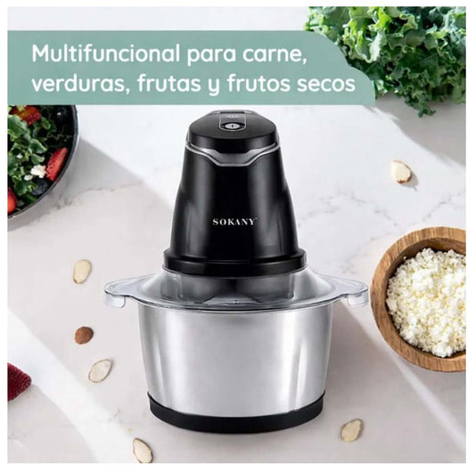 Molino Picador Electrico 2 Litros de Acero Inoxidable - Markepy