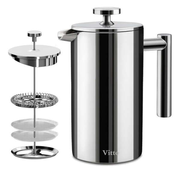 Cafetera prensa acero inoxidable 350ml - Presa Francesa (Doble Pared) - Markepy