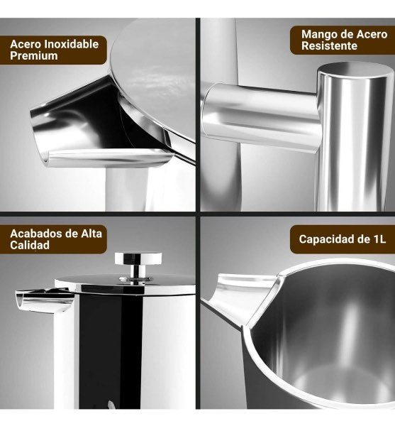 Cafetera prensa acero inoxidable 350ml - Detalles