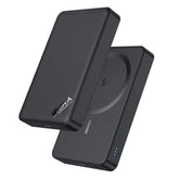 Power Bank inalámbrica marca 1H de 5000 mAh color negro sobre fondo blanco