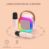 Mini parlante karaoke Bluetooth para niños con luces LED y micrófono inalámbrico