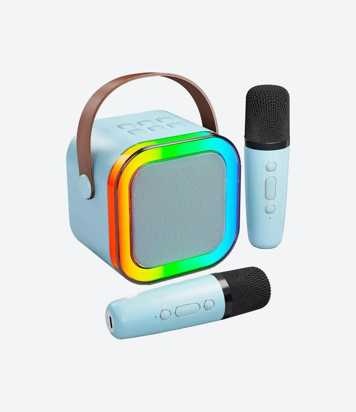 Mini parlante karaoke Bluetooth para niños con luces LED y micrófono inalámbrico