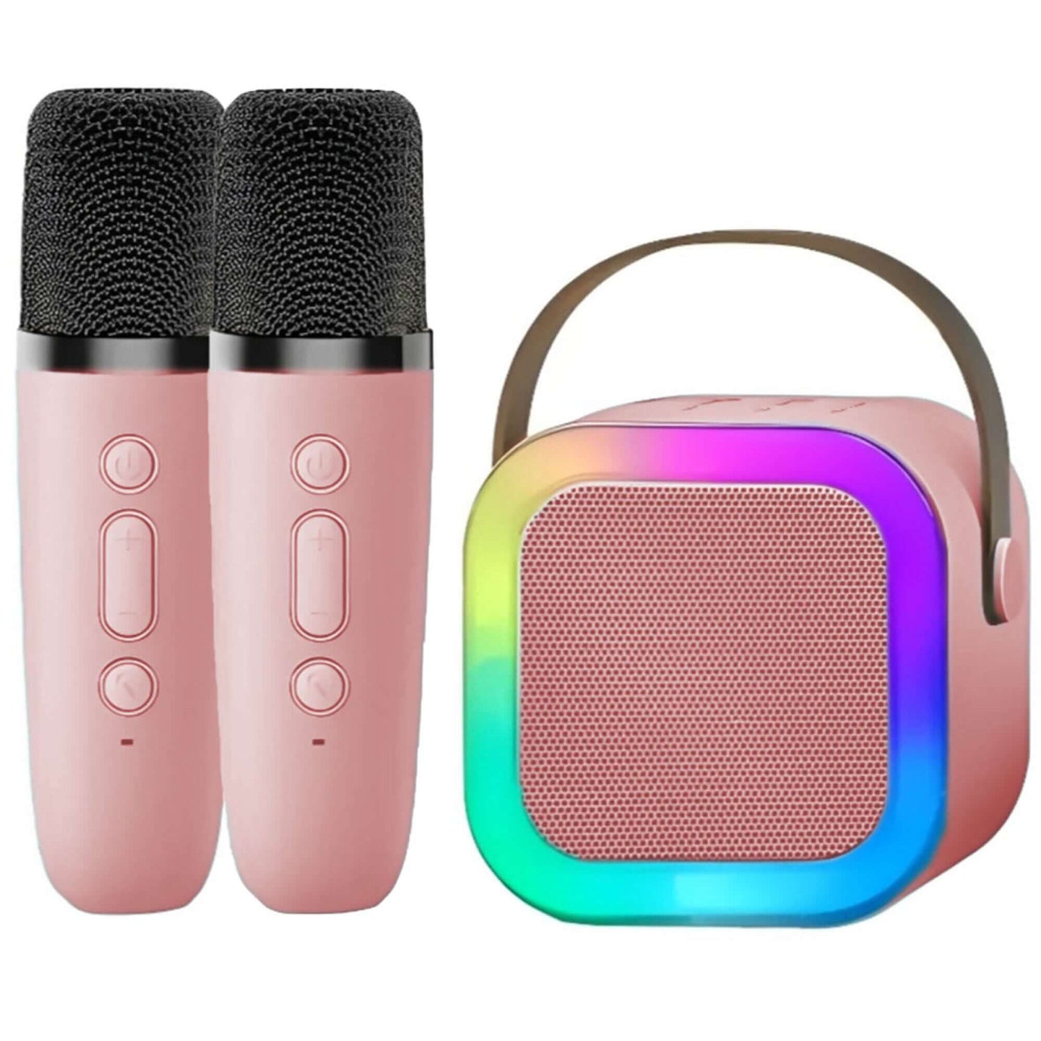 Mini parlante karaoke Bluetooth para niños con luces LED y micrófono inalámbrico