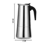 Cafetera Italiana 9 Tazas Acero Inoxidable colocada sobre una estufa preparando café