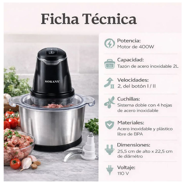 Procesador de almentos Sonaky ficha tecnica