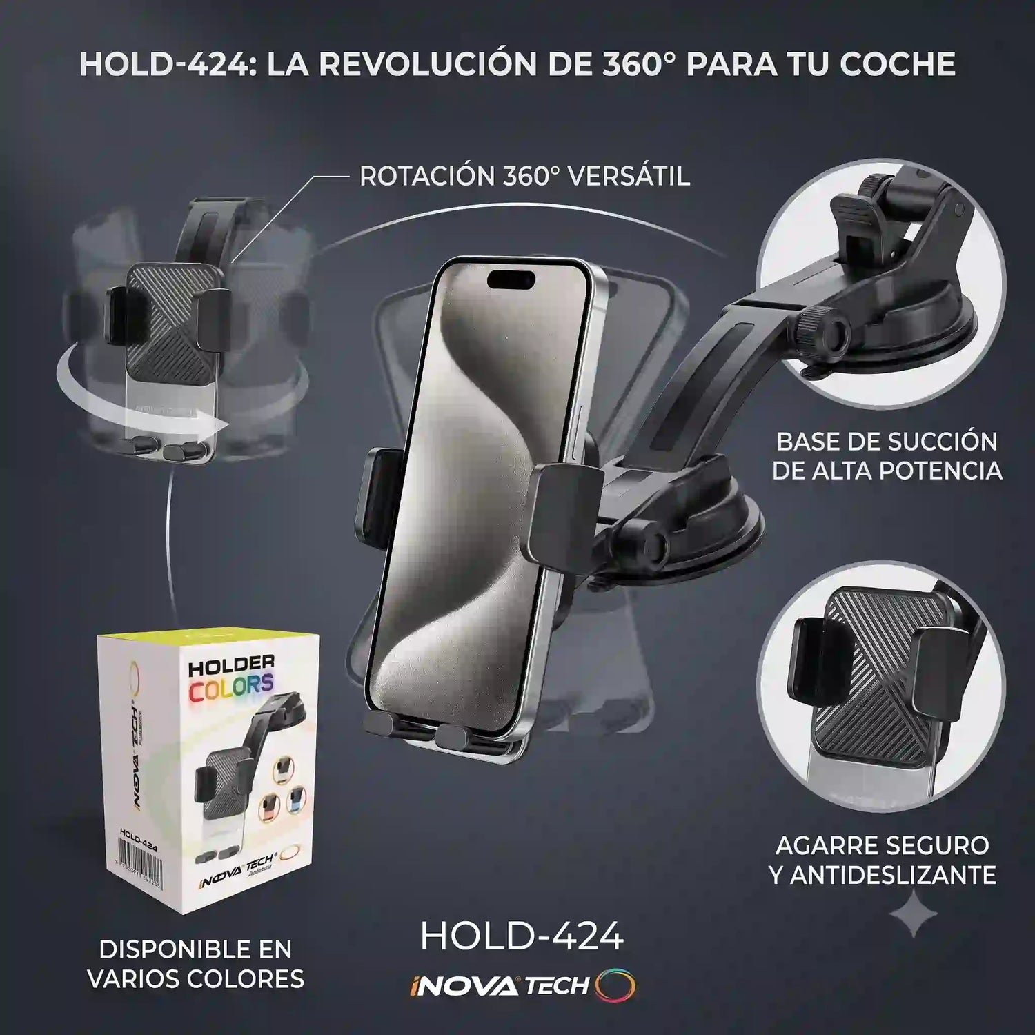 Base holder para Celular en auto HOLD-424